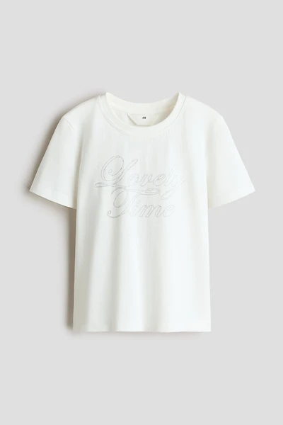 Cotton T-Shirt with Motif