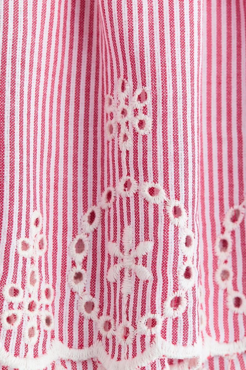 Flutter-Sleeved Cotton Dress