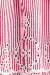 Flutter-Sleeved Cotton Dress