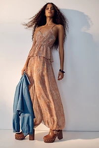 Haut péplum à bretelles fines