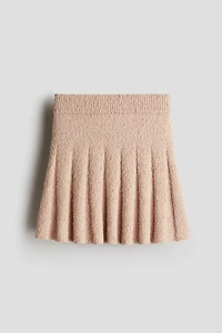 Pleated Bouclé-Knit Skirt