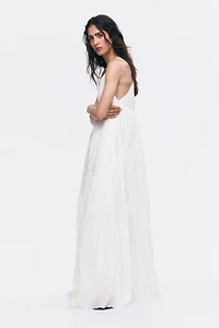 Drawstring-Detail A-Line Dress