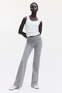 Foldover-Waist Cotton Pants