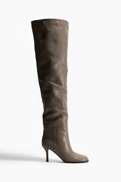 Over-the-knee Leather Boots
