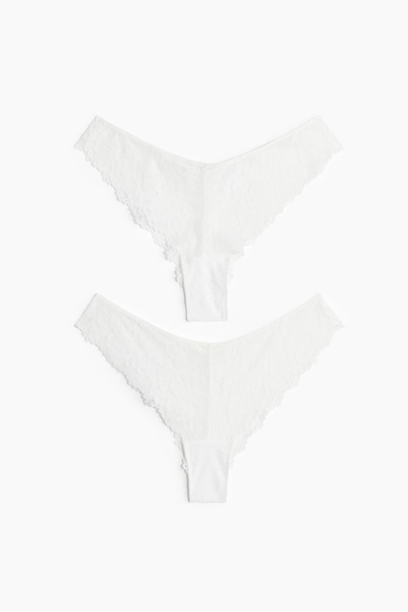 Lot de 2 culottes Brazilian en dentelle