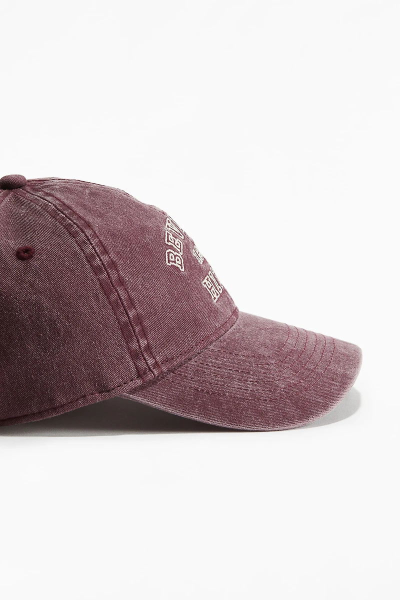 Embroidered-motif Twill Cap