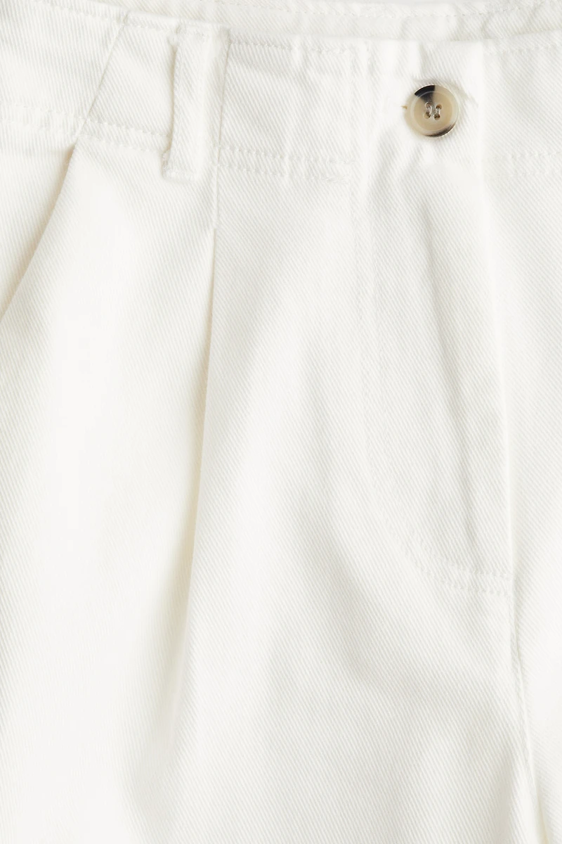 Wide-Leg Twill Pants