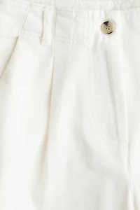 Wide-Leg Twill Pants