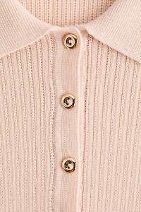 Rib-Knit Top with Collar