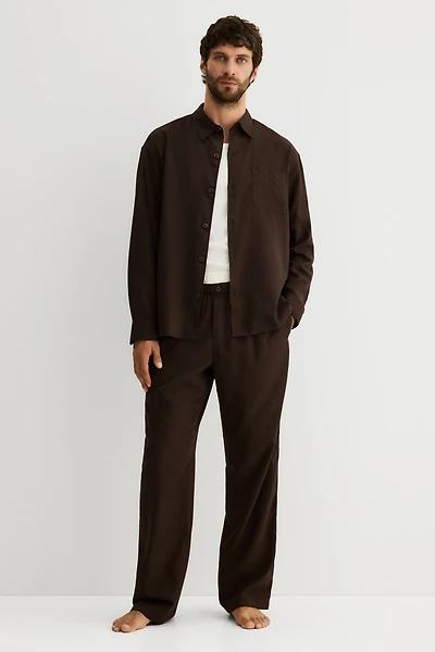 Lyocell-Blend Pajama Shirt and Pants