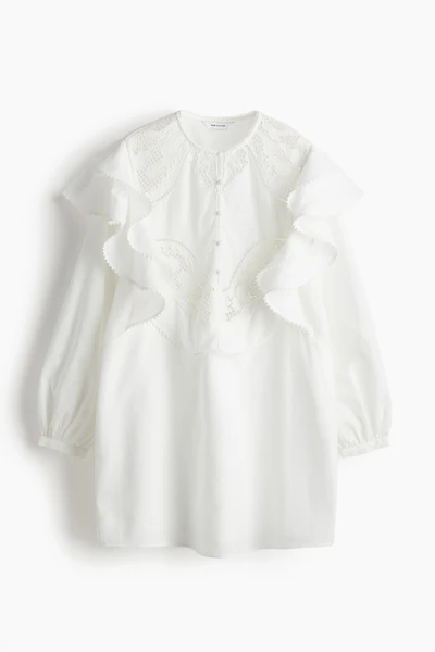 Linen-Blend Tunic Dress