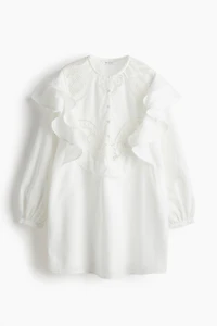 Linen-Blend Tunic Dress