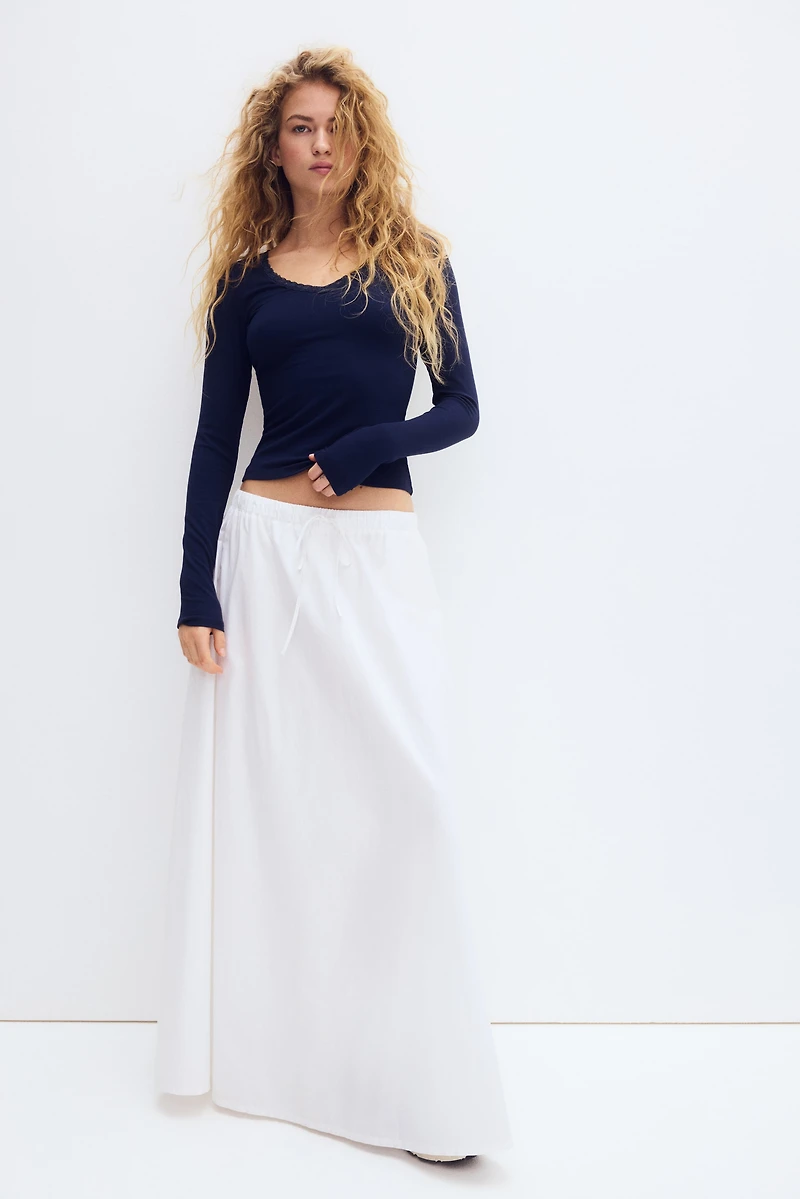 Lace-Trimmed Jersey Top