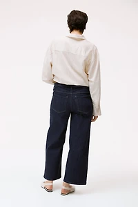 MAMA Wide Low Waist Ankle Jeans