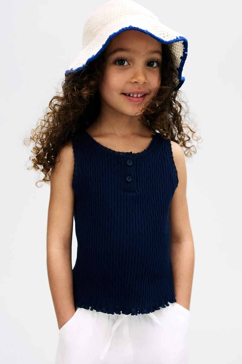 Pointelle Cotton Tank Top