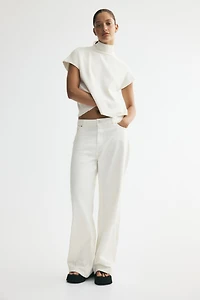Fine-Knit Mock Turtleneck Top