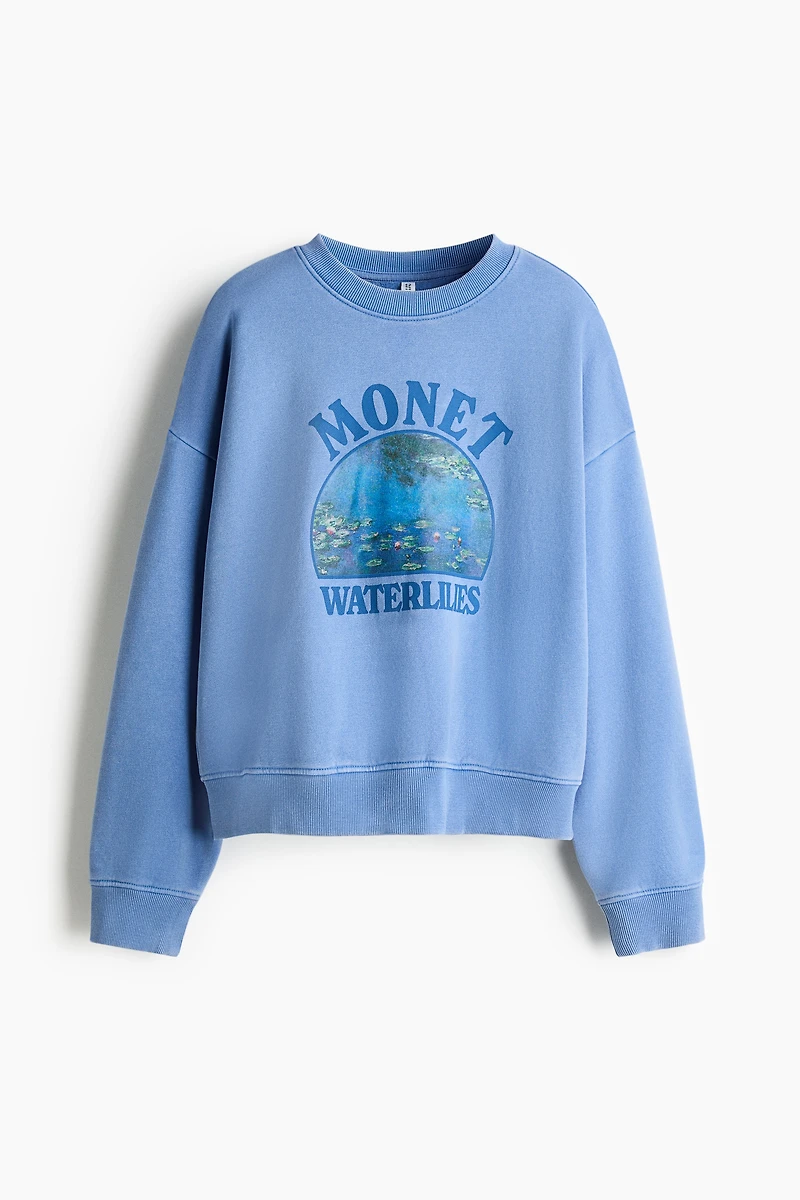 Oversized Sweatshirt with Printed Motif