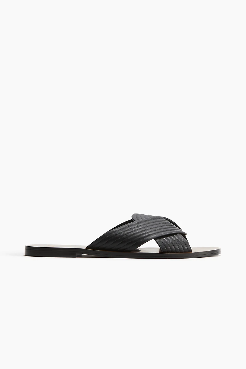 Fluted-Strap Sandals