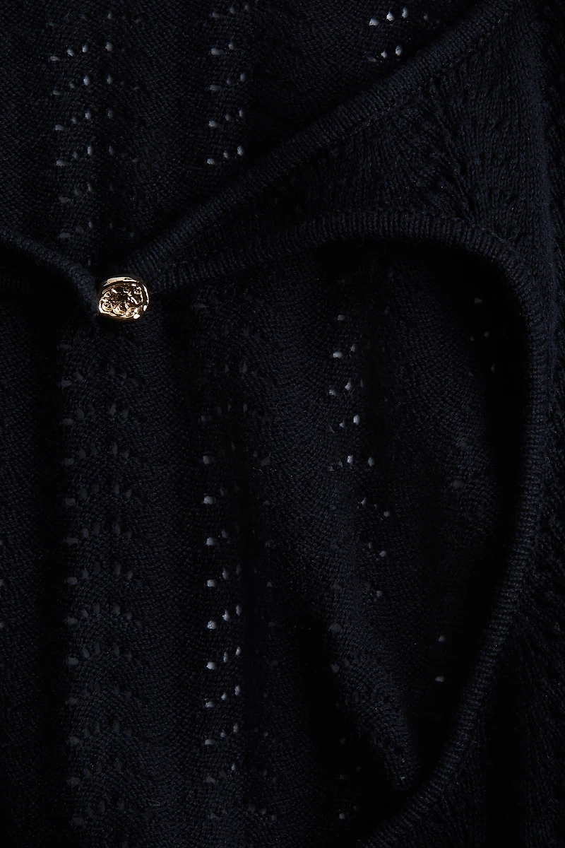 Open-Back Pointelle-Knit Dress