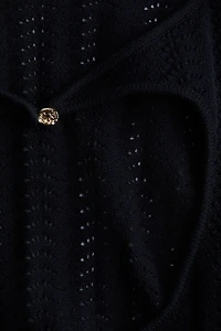 Open-Back Pointelle-Knit Dress