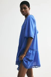 Lace-Inset Cotton Dress