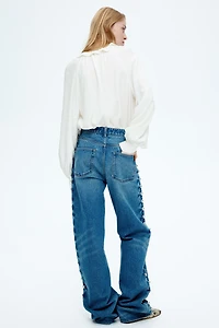 Blouse volantée avec cordon de serrage