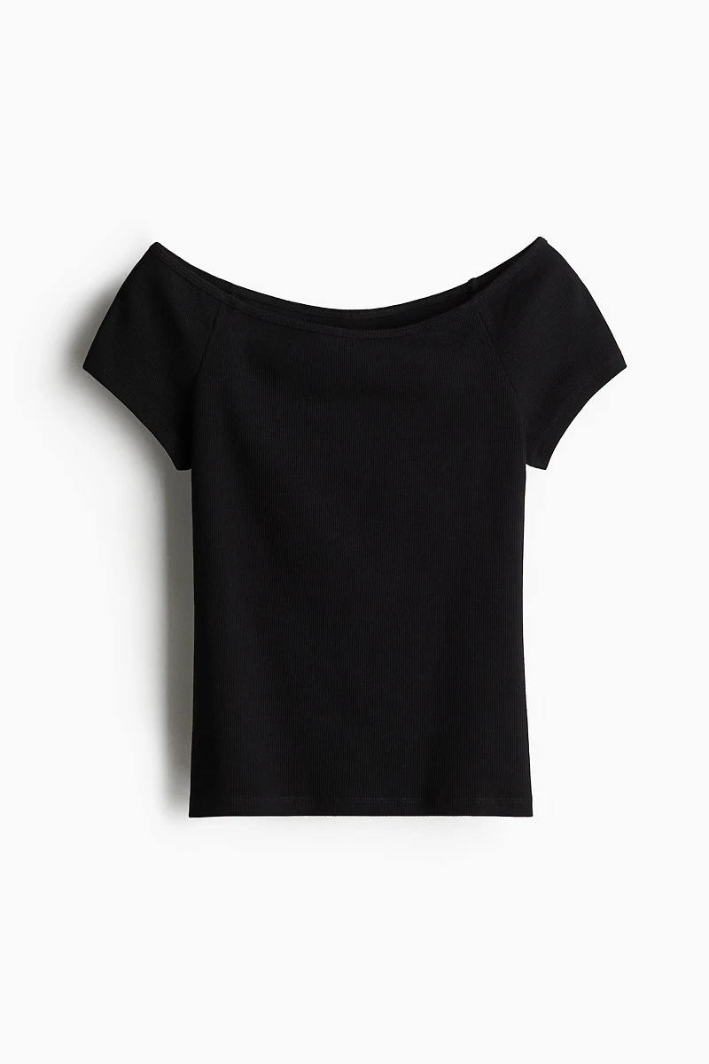 Ribbed Off-the-Shoulder Top
