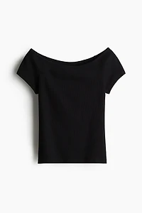 Ribbed Off-the-Shoulder Top