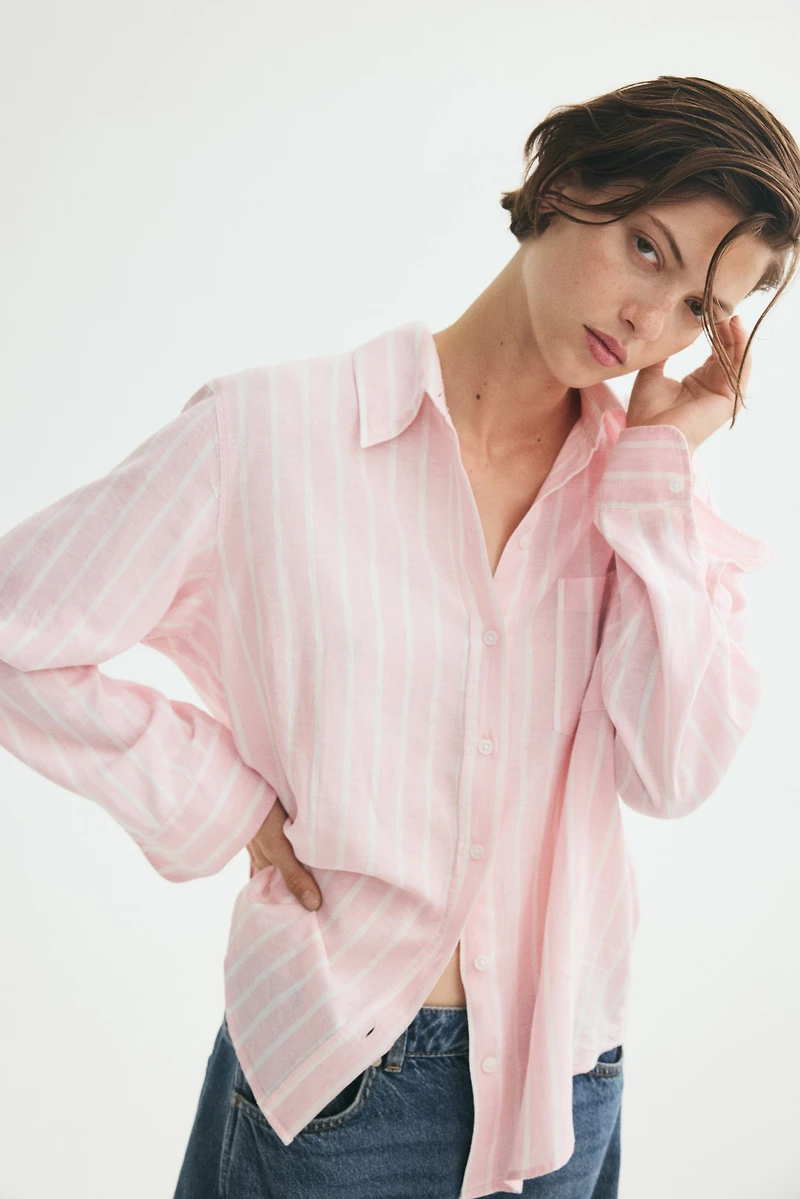Chemise en lin mélangé