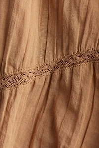 Ruffle-Collar Cotton Blouse