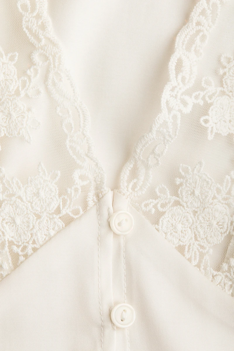 Lace-Trimmed Crop Top