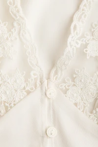 Lace-Trimmed Crop Top