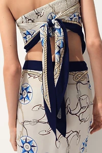Scarf-Look Lyocell Bandeau Top