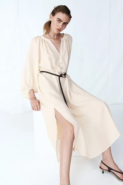 Oversized Tie-Belt Dress