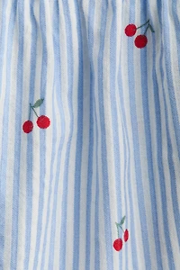 Seersucker Peplum Blouse