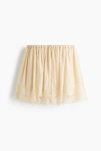 Lace-Trimmed Viscose Mini Skirt