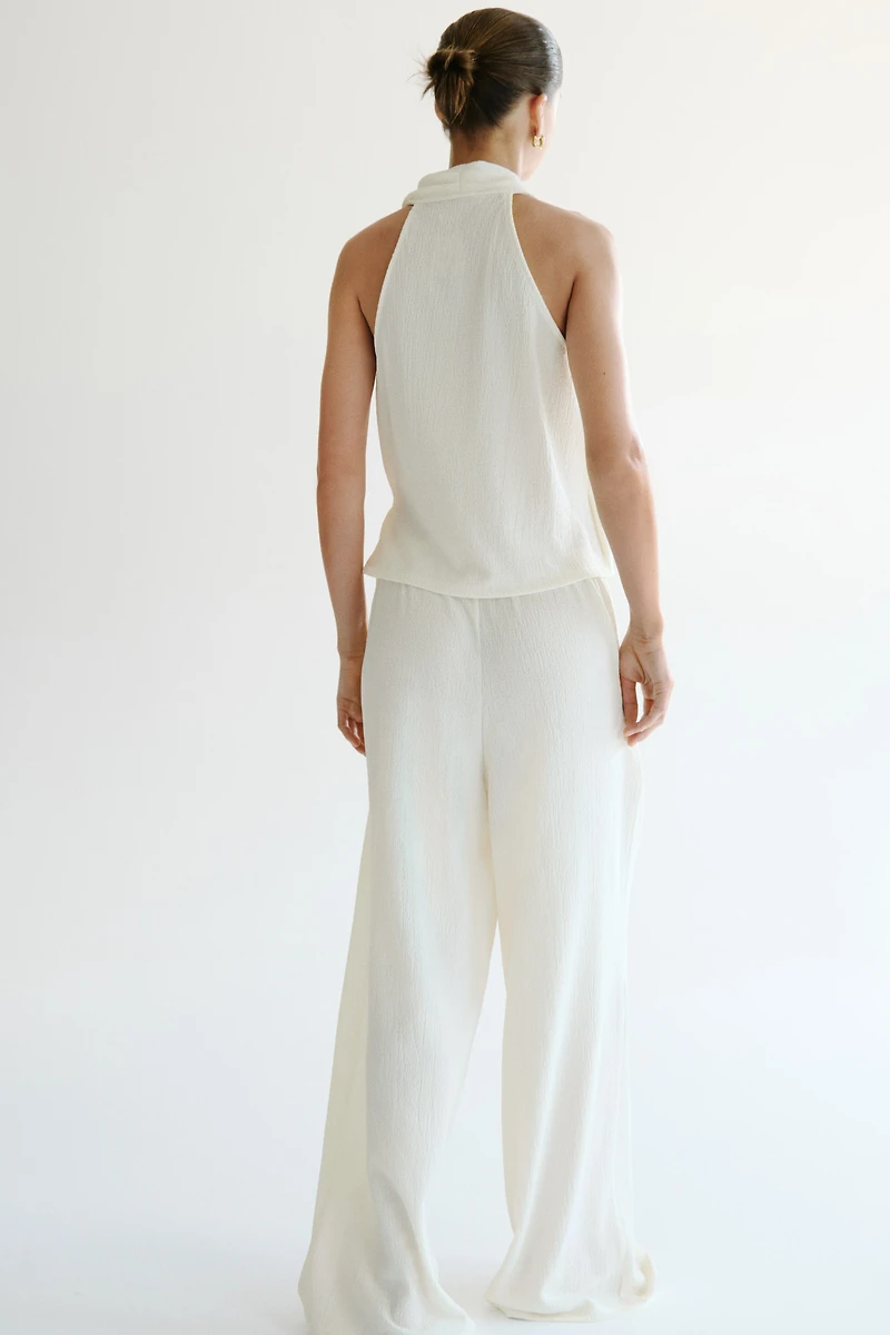 Pantalon texturé avec cordon de serrage
