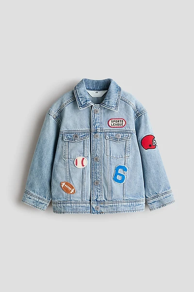 Veste en denim avec motifs