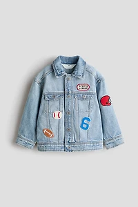 Veste en denim avec motifs
