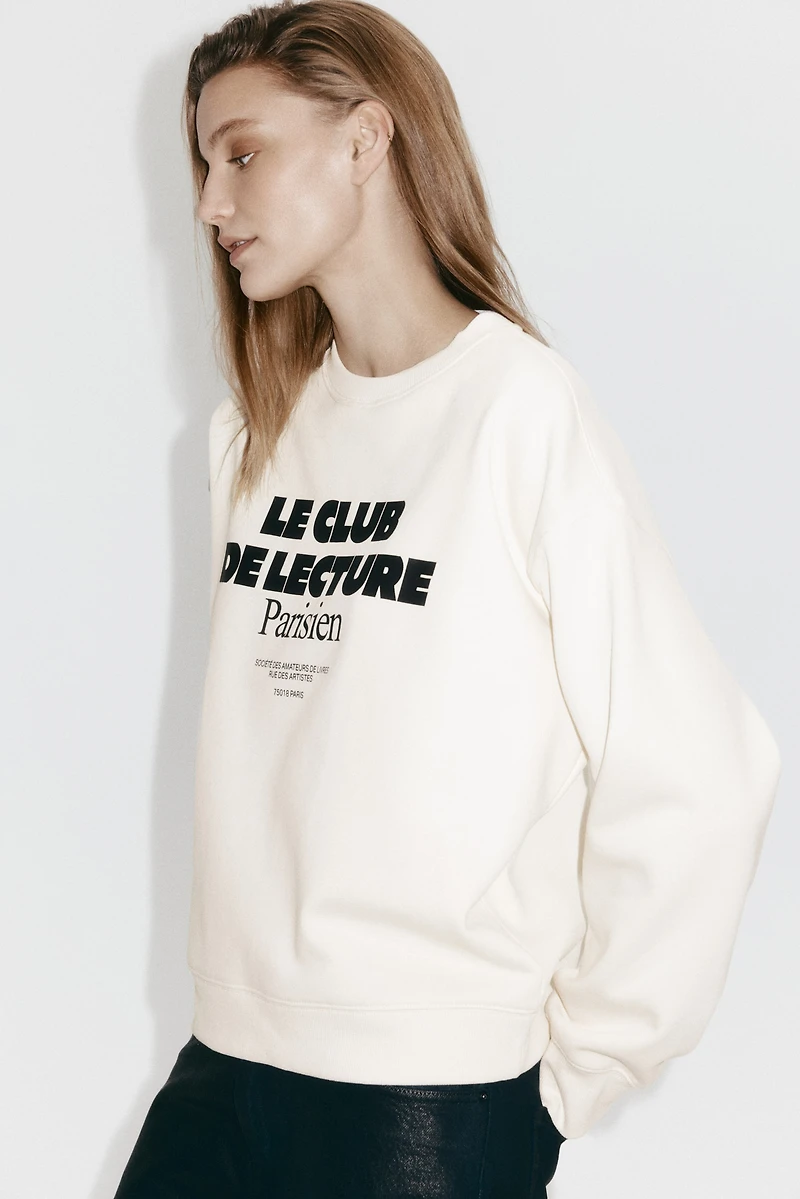 Sweatshirt with Text Motif