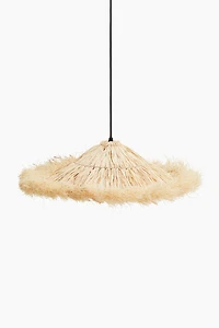 Lampe suspendue en paille