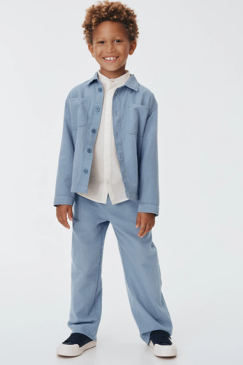 Veste-chemise en lin mélangé