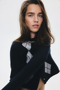 Jacquard-Knit Cardigan