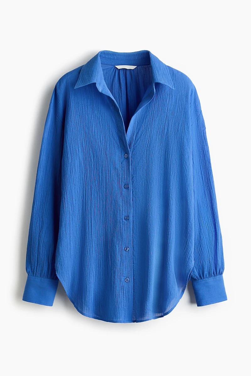 Chemise en coton froissé