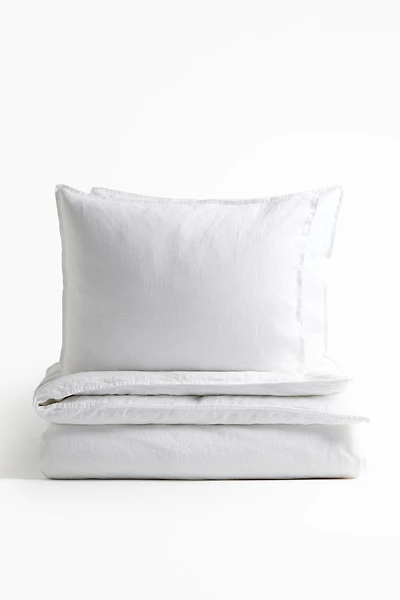 Housse de couette très grand lit double en lin