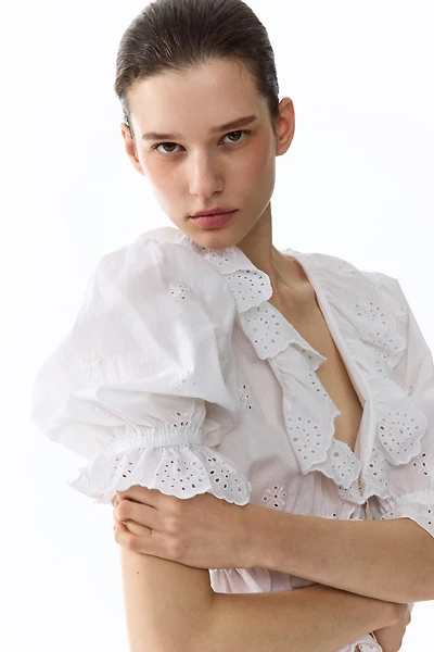 Blouse en coton avec broderie anglaise