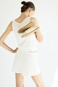 Fine-Knit Drawstring Shorts