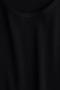 Ribbed Silk-Blend Tank Top