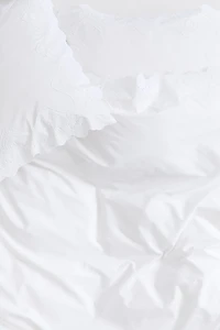 Eyelet-Embroidered King/Queen Duvet Cover Set