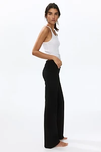 Foldover-Waist Cotton Pants